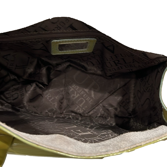 Furla Green Patent Leather Handbag  GUC - some color transfer and marks - Picture 10 of 13